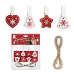 f Zep Weihnachts Kit Wood Clips Rot LK38R 8 St.